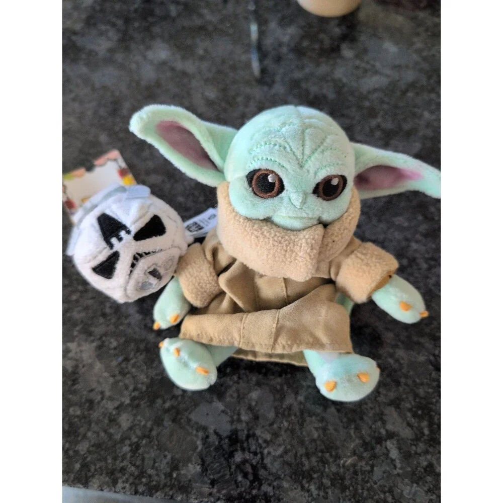 Disney Parks Grogu Shoulder Pal Plush w Base Star Wars and Tsum Stormtrooper